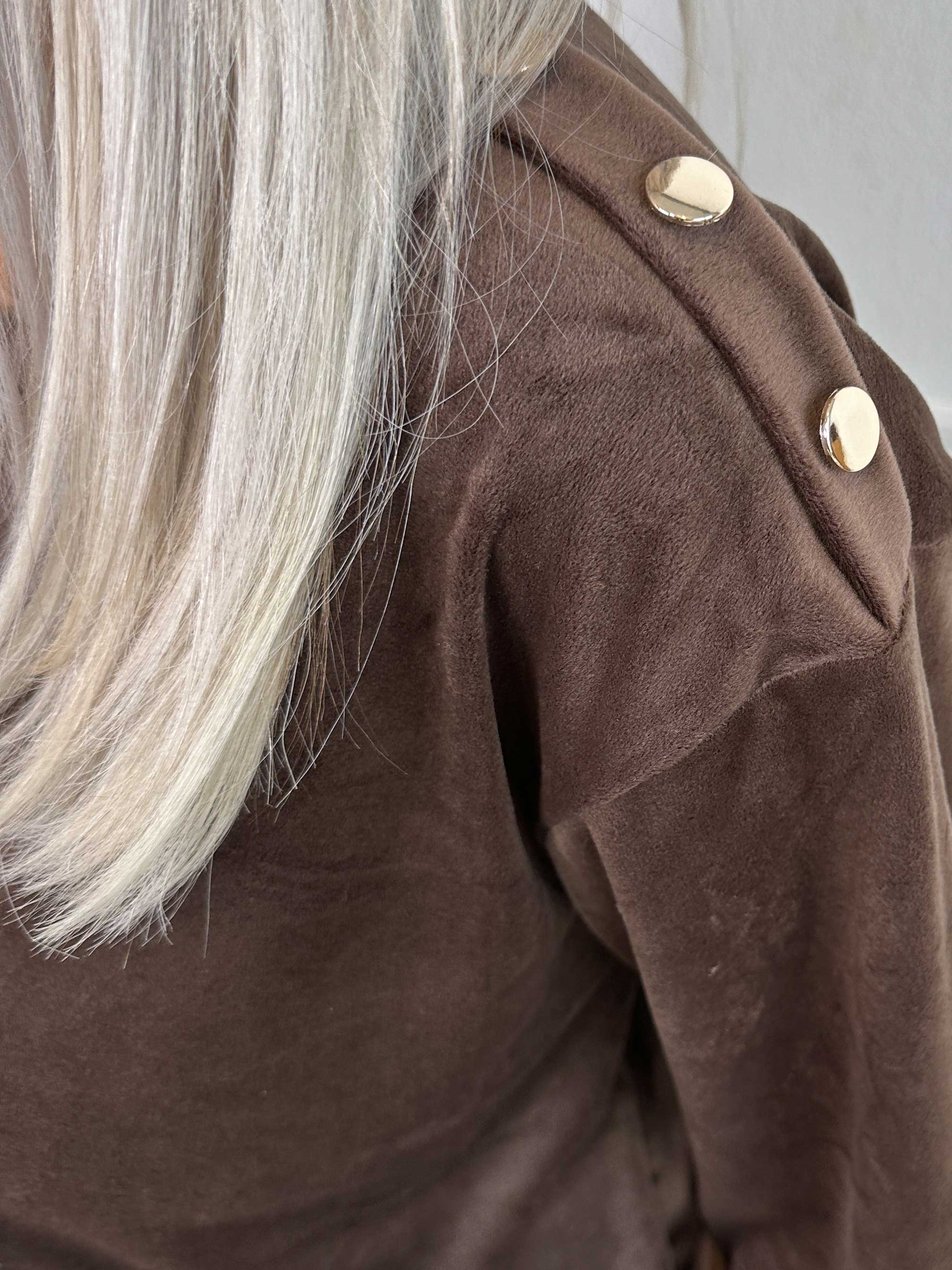 Arina - Blødt velour joggingsæt med guld knapper